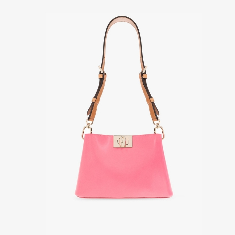 Furla Fleur Shoulder Bag In Pink Calf Leather